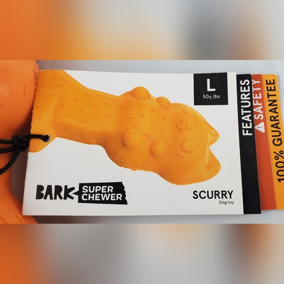 Bark Super Chewer Scurry 50+ lbs Dog Toy Orange Squirrel - Size L - NEW - Picture 3 of 9